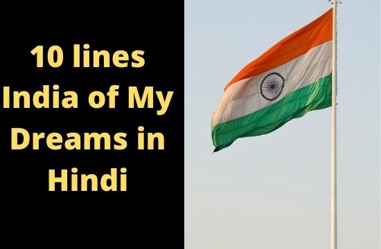 10 lines india of my dreams in hindi
